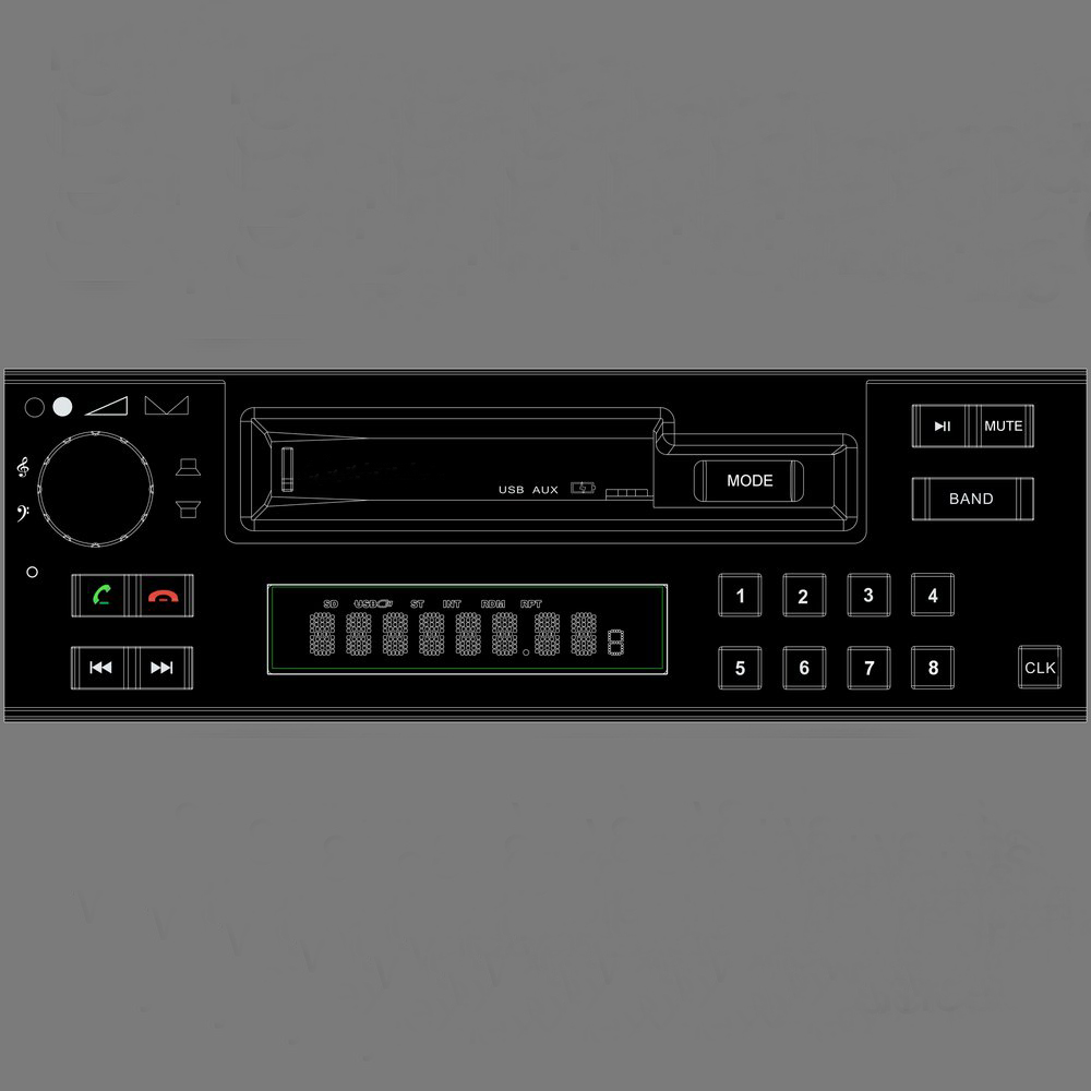 1 din retro car mp3 usb sd aux in bt (Model No.: 80S)