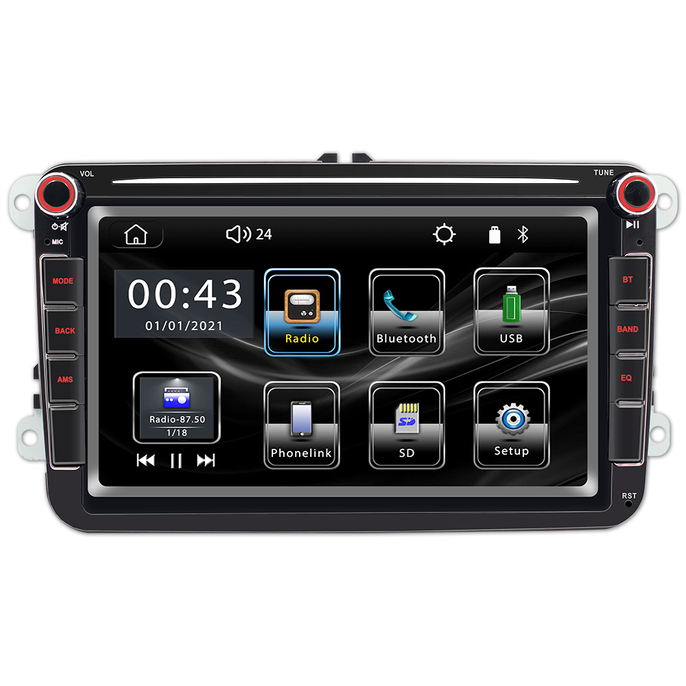 8" Car Intelligent System with FM AM USB BT Carplay android auto Custom Fit for VW, Skoda and SEAT (Model 9083)