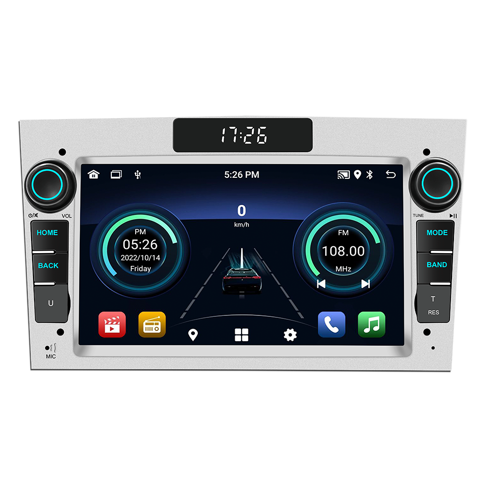 Android system car multimedia player with carplay android auto for Opel Astra H J Vectra Vauxhall Antara Zafira Corsa C D Vivaro Meriva Veda C-Max  (Silver color)