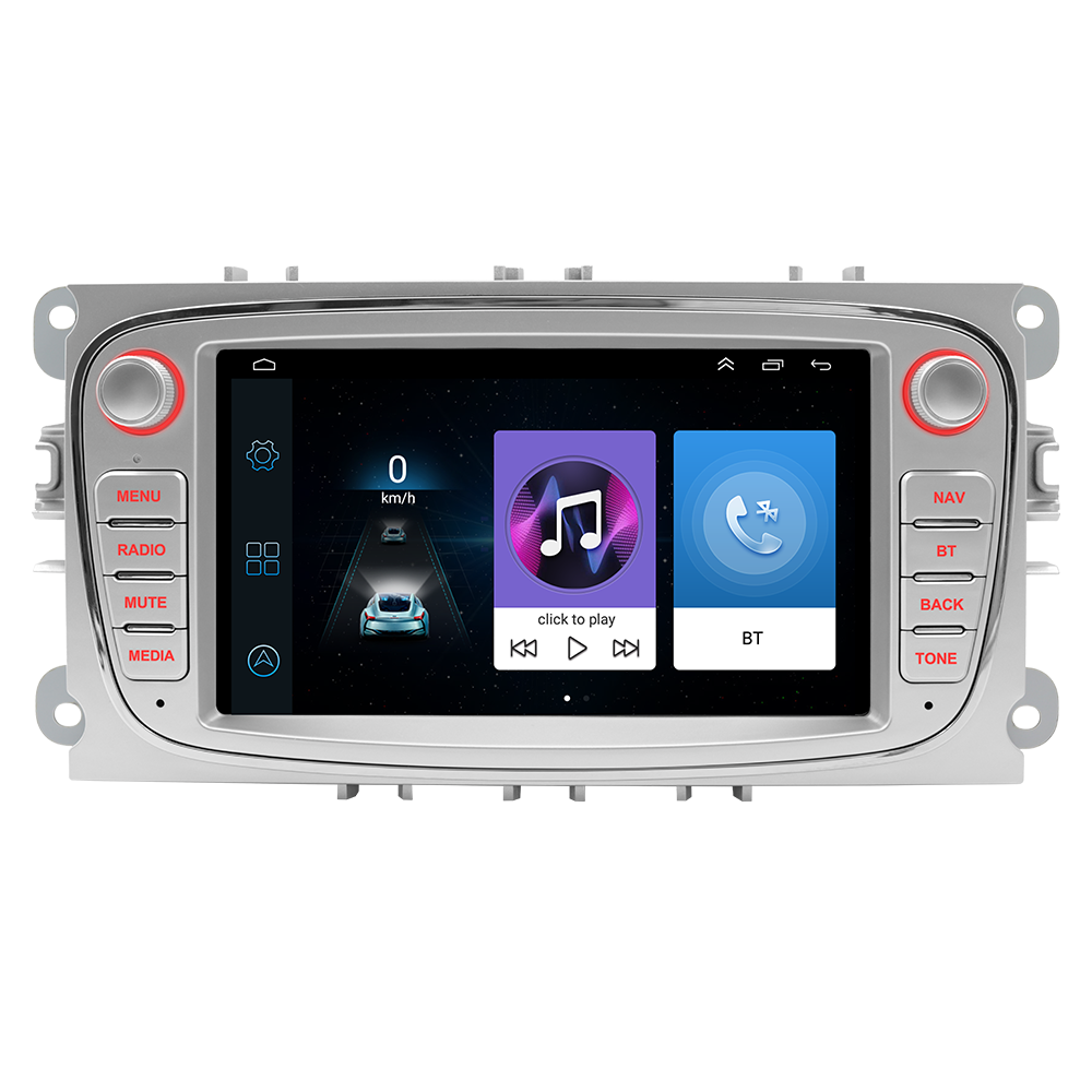  Android system car multimedia player with Carplay android auto for Ford Focus 2013 and previous models  （Silver color）