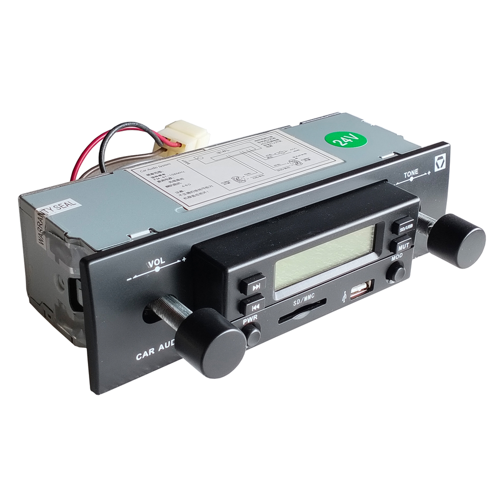 1Din Vintage Car FM Radio Mp3 Player With USB SD card 87.5MHz to 107MHz No bluetooth For loader Excavator Engineering vehicle (900)